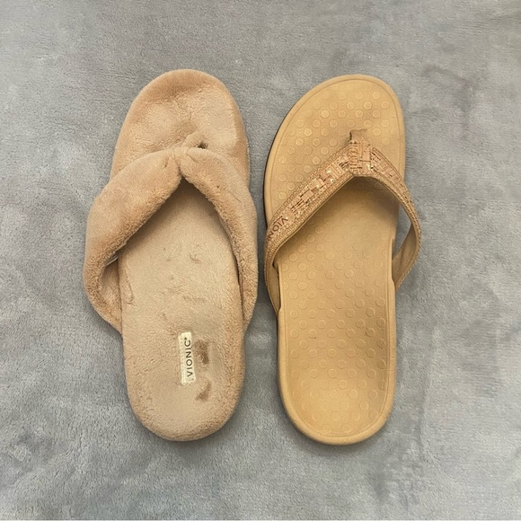 Vionic Tan Gold CorTide Leather and Webbing Sandals with Orthotic Footbed Size 9 - Picture 5 of 8